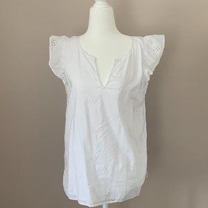 Loft small white sleeveless shirt